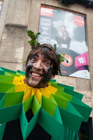 The Reclaim Shakespeare protest group disrupt a BP sponsored performance of Shakespeare's "A Comedy of Errors" at The Roundhouse. London June 27, 2012
