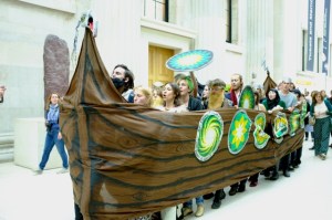 Viking longship in British Museum (2) by Hugh Warwick