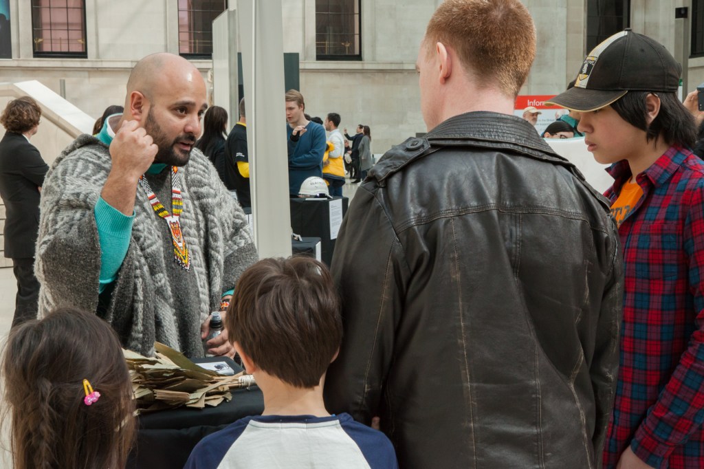 A rebel exhibition in the Great Hall of the British Museum, held on the 3rd of April 2016. Bringing together 10 objects from communities around the world that are negatively impacted by BP's operations, asking the question, ' Should the British Museum be in partnership with such a toxic brand?'.