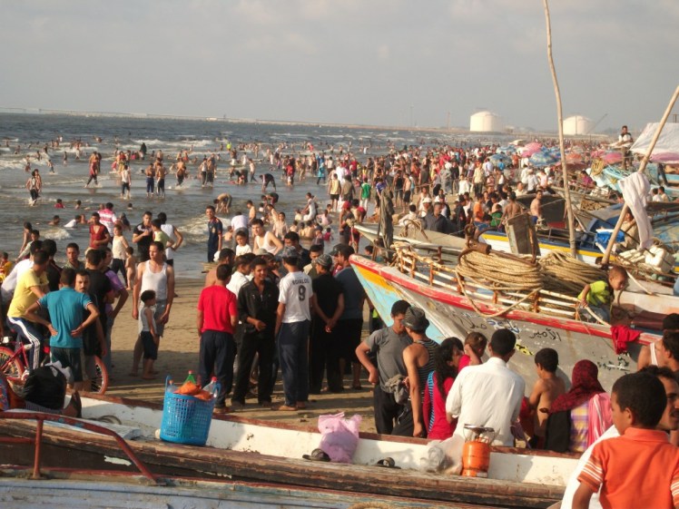Residents of Idku march in opposition to the expansion of BP's operations. Photo: Mika Minio-Paluello