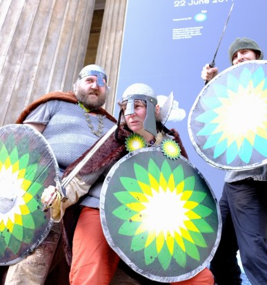 Vikings outside the museum - by Hugh Warwick - cropped