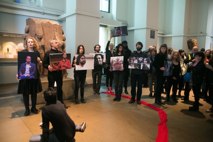 Climate Activists Stage A Performance At The British Museum In Protest Against The Oil Company's Sponsorship Of the Museum